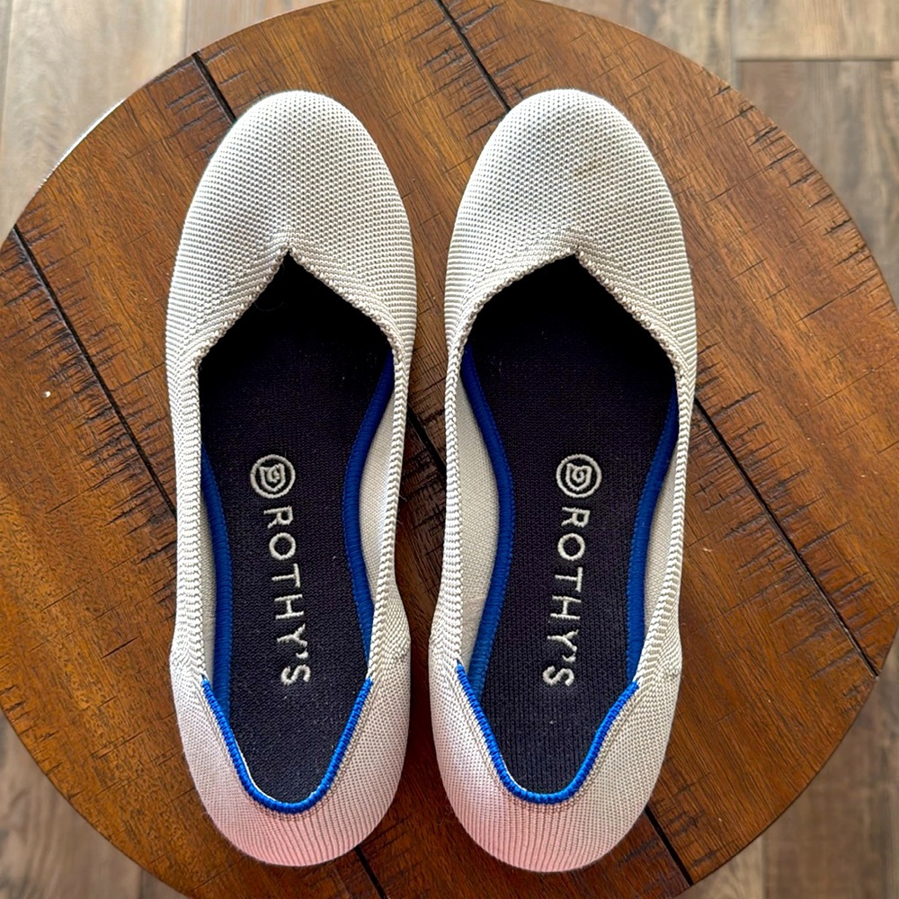 ROTHY’S Retired Flax Birdseye Gray, The Flat Slip On, Size 8.5